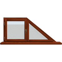 Деревянное окно – трапеция из лиственницы Модель 117 Тик